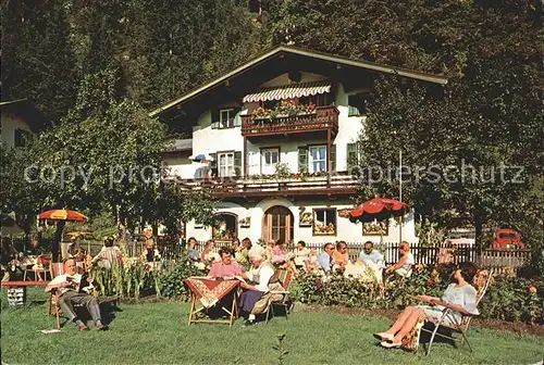 Lofer Pension Peter Stainer Gartenterrasse Liegewiese Kat. Lofer