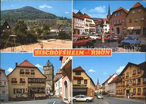 Bischofsheim Rhoen Cafe Baeckerei Gasthof zur Rhoenlust Schwedenstrasse Marktplatz Kat. Bischofsheim a.d.Rhoen