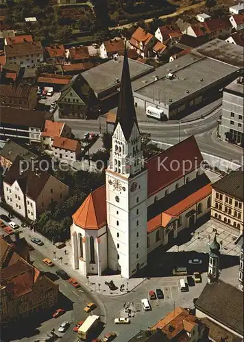 Pfaffenhofen Ilm Stadtpfarrkirche St. Johannes Baptist Fliegeraufnahme Kat. Pfaffenhofen a.d.Ilm