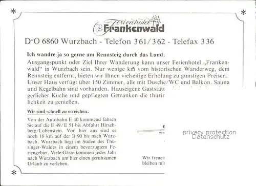 Wurzbach Ferienhotel Frankenwald Kat. Wurzbach