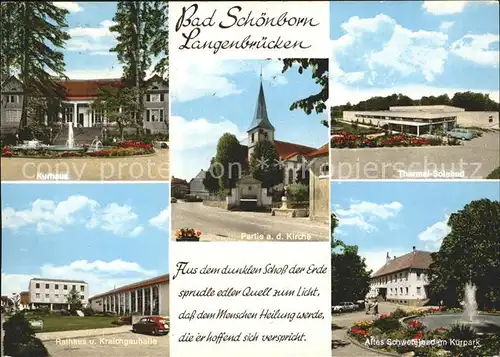 Bad Schoenborn Langenbruecken Kirche Thermal Solbad Kurpark Rathaus  Kat. Bad Schoenborn