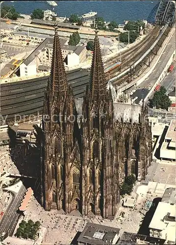 Koeln Rhein Fliegeraufnahme Dom Rheinufer Kat. Koeln