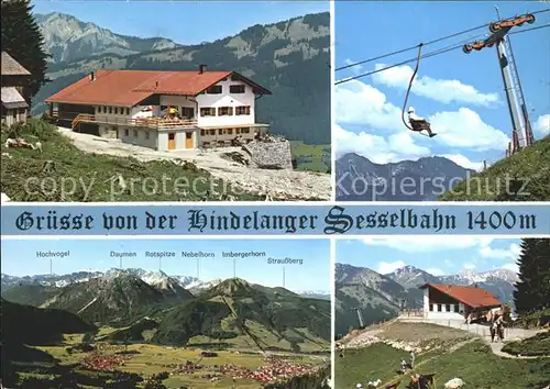 Hindelang Sesselbahn Hochvogel Daumen Rotspitze Nebelhorn Kat. Bad Hindelang