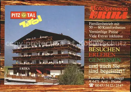 Arzl Pitztal Hotel Erika Kat. Arzl im Pitztal