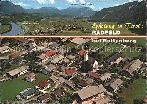 Radfeld Tirol Fliegeraufnahme Inntalautobahn Kaisergebirge Kat. Radfeld Kufstein