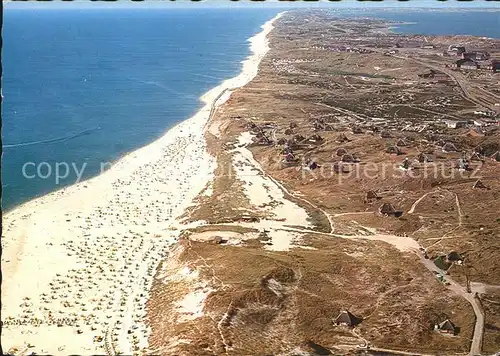 Hoernum Sylt Strand mit Kersigsiedlung Fliegeraufnahme Kat. Hoernum (Sylt)