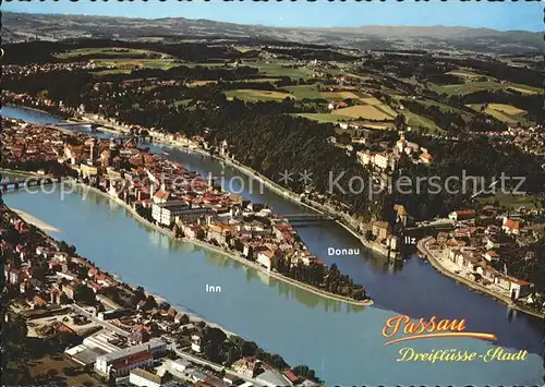 Passau Fliegeraufnahme Inn Donau Ilz Kat. Passau