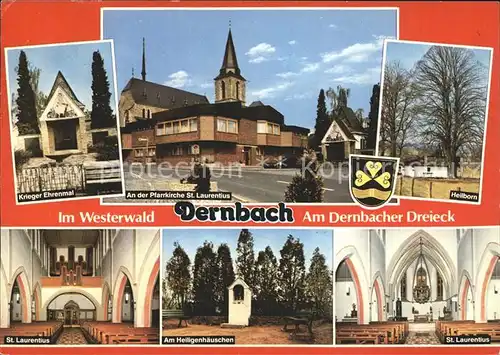 Dernbach Westerwald Krieger Ehrenmal Pfarrkirche St Laurentius Inneres Heilborn Heiligenhaeuschen Kat. Dernbach (Westerwald)