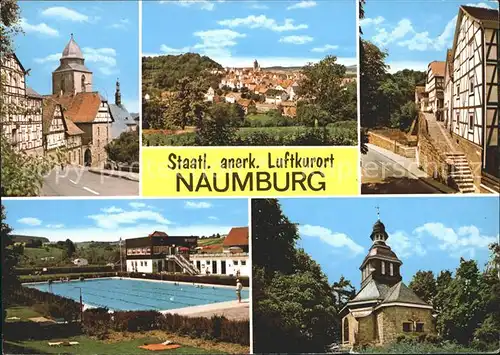 Naumburg Hessen Kirche Ortsblick Fachwerkhaus Freibad Kapelle Kat. Naumburg