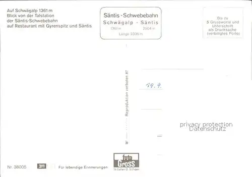 Schwaegalp Talstation Saentis Schwebebahn Restaurant mit Gyrenspitz und Saentis Kat. Schwaegalp