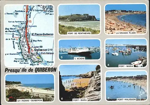Quiberon Morbihan Fort de Penthievre La Grande Plage Acadie Port Maria Port Bara et Haliguen Kat. Quiberon