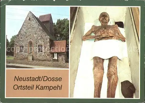 Neustadt Dosse OT Kampehl 700jaehrige Wehrkirche Gruft mit Mumie des Ritters von Kahlbutz Kat. Neustadt Dosse