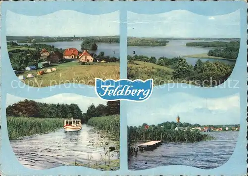 Feldberger Seenlandschaft Blick vom Huetten und Hauptmannsberg Seerosen Kanal Am Haussee Kat. Feldberger Seenlandschaft