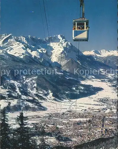 Garmisch Partenkirchen Wankbahn mit Zugspitzgruppe Kat. Garmisch Partenkirchen