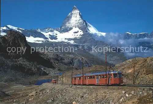 Gornergrat Zermatt Gornergratbahn bei Rotenboden Matterhorn Riffelhorn und Riffelsee / Gornergrat /Rg. Zermatt