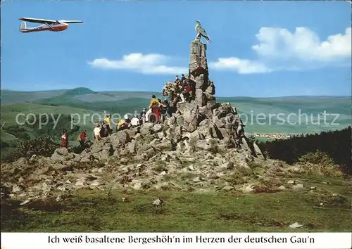 Wasserkuppe Rhoen Fliegerdenkmal Segelflugzeug Kat. Poppenhausen (Wasserkuppe)