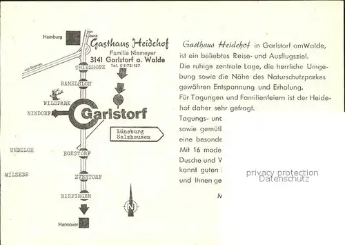 Garlstorf Walde Heidehof Gasthaus Kat. Garlstorf