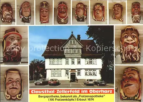 Zellerfeld Bergapotheke und Holzmasken Fratzenapotheke Kat. Clausthal Zellerfeld