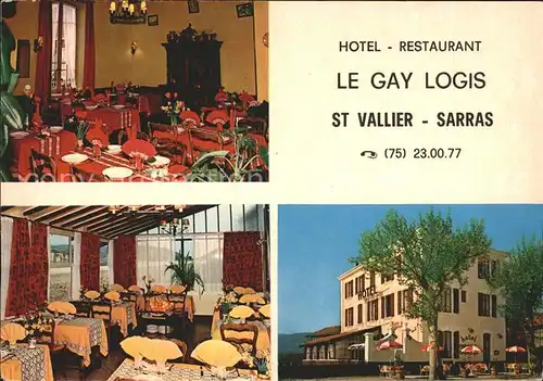 Sarras Hotel Restaurant Le Gay Logis St Vallier Kat. Sarras