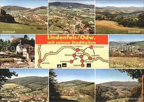 Lindenfels Odenwald mit Stadtteilen Kat. Lindenfels