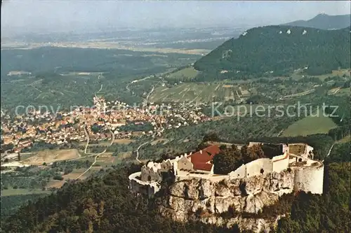 Neuffen Fliegeraufnahme Burg Hohen Neuffen Restaurant Kat. Neuffen