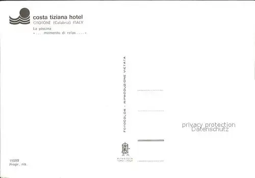 Crotone Costa Tiziano Hotel Pool Kat. Crotone