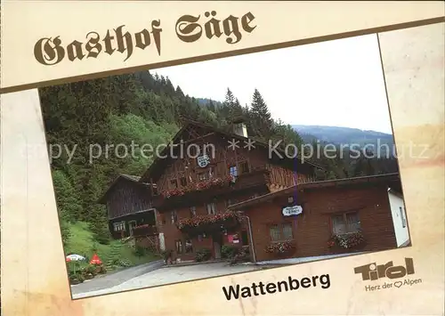 Wattenberg Tirol Gasthof Saege Kat. Wattenberg