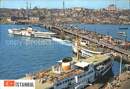 Istanbul Constantinopel Galata Bridge Neue Moschee Sueleymaniye Kat. Istanbul