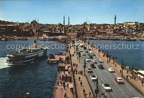 Istanbul Constantinopel Galata Bruecke neue Moschee Dampfer Kat. Istanbul