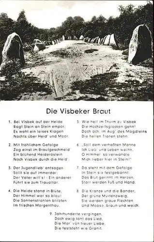 Visbek Visbeker Heidesteine Gedicht Visbeker Braut Kat. Visbek