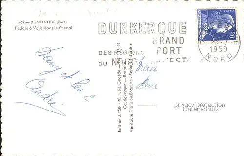 Dunkerque Port Pedalo a Voile dans le Chenal Kat. Dunkerque