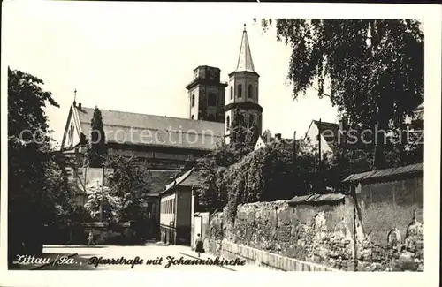 Zittau Pfarrstrasse mit Johanniskirche Kat. Zittau