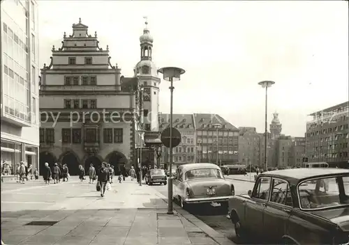 Leipzig Markt mit Altem Rathaus Kat. Leipzig