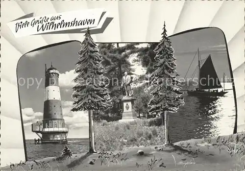 Wilhelmshaven Leuchtturm Denkmal Segelpartie Kat. Wilhelmshaven