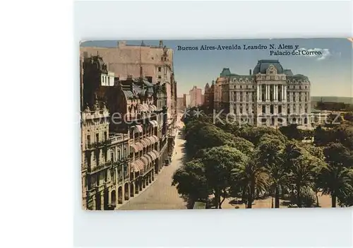 Buenos Aires Avenida Leandro N Alem y Palacio del Correo Kat. Buenos Aires