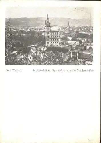 Teplitz Schoenau Gymnasium von Stephanshoehe Kat. Teplice