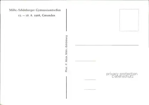 Gmunden Salzkammergut Maehr. Schoenberger Gymnasiumstreffen Kat. Gmunden