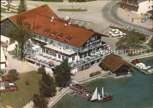 Seebruck Chiemsee Fliegeraufnahme Hotel Cafe Wassermann Kat. Seeon Seebruck