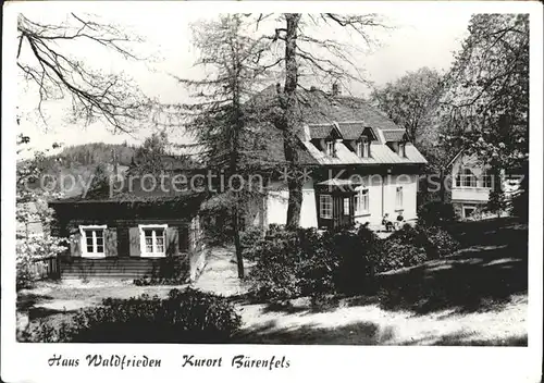 Baerenfels Erzgebirge Haus Waldfrieden Kat. Altenberg