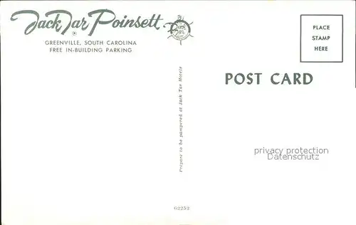 Greenville South Carolina Jack Tar Poinsett  Kat. Greenville