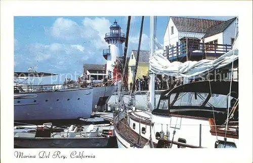 Marina Del Rey Hafen mit Leuchtturm Kat. Marina Del Rey