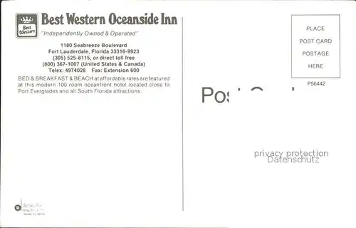 Fort Lauderdale Best Western Oceanside Inn Kat. Fort Lauderdale