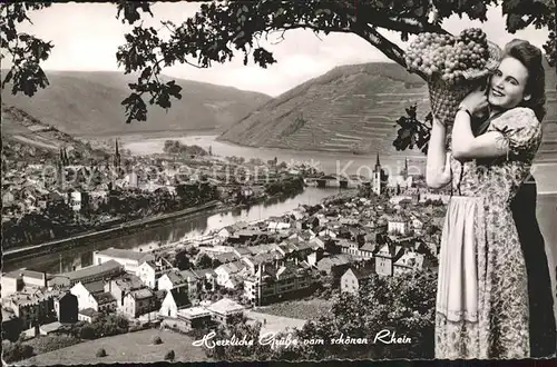 Bingen Rhein Blick auf den Rhein Kat. Bingen am Rhein