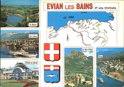 Evian les Bains Haute Savoie Details avec La Beunaz Lac Laman La Dent d Oche Kat. Evian les Bains