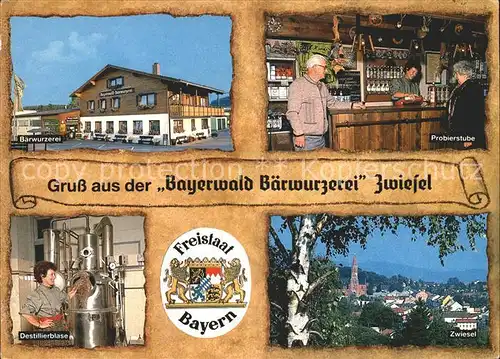 Zwiesel Niederbayern Bayerwald Baerwurzerei Probierstube Destillierblase Ortsblick / Zwiesel /Regen LKR