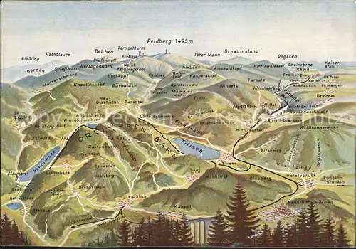 Feldberg Schwarzwald Schwarzwald Panoramakarte Kat. Feldberg (Schwarzwald)