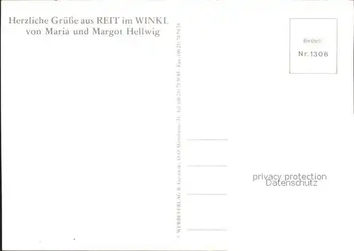 Reit Winkl Gasthof Zum Kuhstall Maria und Margot Hellwig Dorfpartie Kat. Reit im Winkl