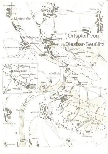 Diesbar Seusslitz Ortsplan Kat. Nuenchritz