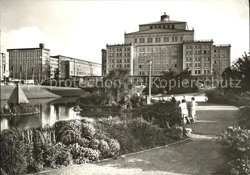 Leipzig Opernhaus mit Schwanenteich Kat. Leipzig