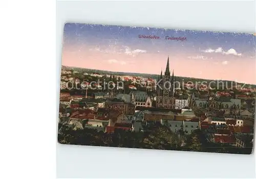 Wiesbaden Panorama mit Kirche Kat. Wiesbaden